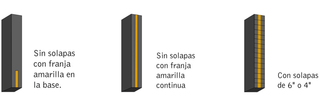 sellos de anden mexico solapas slats diferentes tamaños